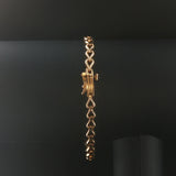 14k Yellow Gold Pink Sapphire and Diamond Link Bracelet 7"