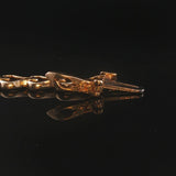 14k Yellow Gold Pink Sapphire and Diamond Link Bracelet 7"