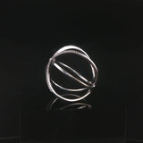 14k White Gold 0.25cttw Diamond Large Fancy Crisscross Band Ring Size 8.5
