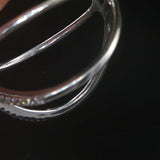 14k White Gold 0.25cttw Diamond Large Fancy Crisscross Band Ring Size 8.5