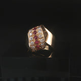 14k Yellow Gold Ruby and 0.70cttw Diamond Ribbon Wrap Ring Size 6.5
