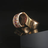 14k Yellow Gold Ruby and 0.70cttw Diamond Ribbon Wrap Ring Size 6.5