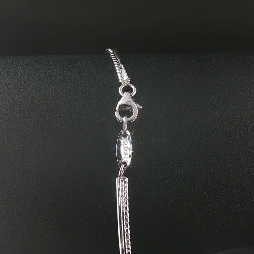 18k White Gold Aquamarine and Diamond Fancy Bracelet Italy 7"