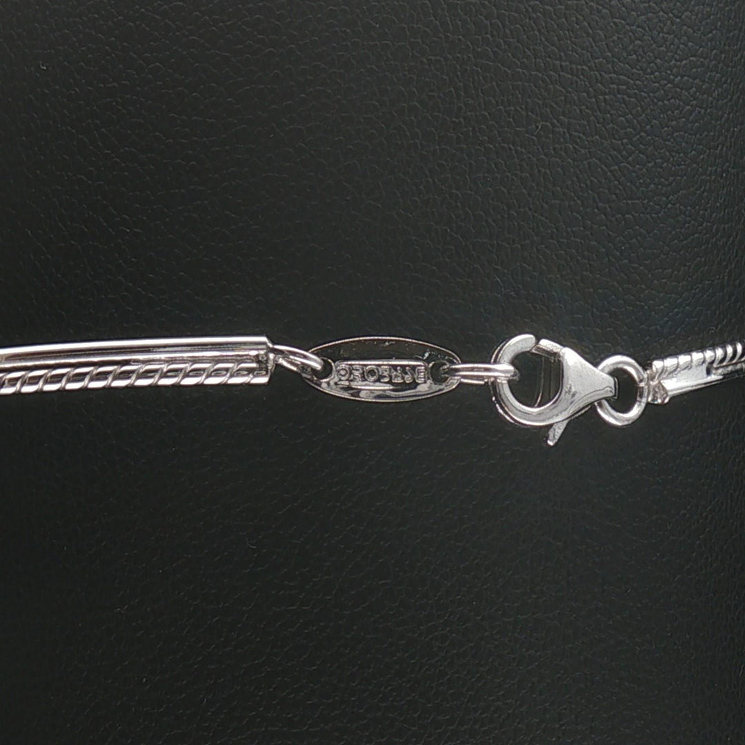 18k White Gold Aquamarine and Diamond Fancy Bracelet Italy 7"