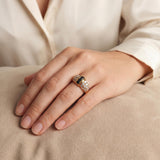 18k Yellow Gold Blue Sapphire and 1cttw Diamond Vintage Ring Size 3.25