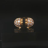 18k Yellow Gold Blue Sapphire and 1cttw Diamond Vintage Ring Size 3.25