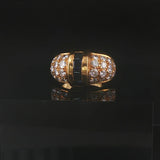 18k Yellow Gold Blue Sapphire and 1cttw Diamond Vintage Ring Size 3.25
