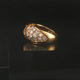 18k Yellow Gold Blue Sapphire and 1cttw Diamond Vintage Ring Size 3.25