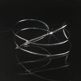 14k White Gold and Diamond 9.3g Crisscross Flex Cuff Bracelet 6.5"