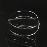 14k White Gold and Diamond 9.3g Crisscross Flex Cuff Bracelet 6.5"