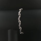 14k White Gold and 2cttw Diamond Curved Bar Link Bracelet 7"