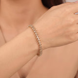 14k Yellow Gold and 2cttw Diamond S Link Vintage Tennis Bracelet 7.25"
