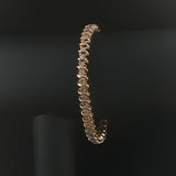 14k Yellow Gold and 2cttw Diamond S Link Vintage Tennis Bracelet 7.25"