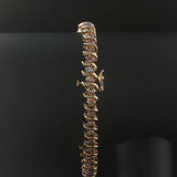 14k Yellow Gold and 2cttw Diamond S Link Vintage Tennis Bracelet 7.25"