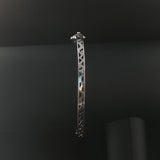 14k White Gold Blue Pearl and 0.75cttw Diamond Vintage Bangle Bracelet 6.75"
