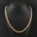 14k Yellow Gold and 3.5cttw Diamond Graduated S Link Vintage Tennis Necklace 17"