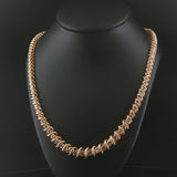 14k Yellow Gold and 3.5cttw Diamond Graduated S Link Vintage Tennis Necklace 17"