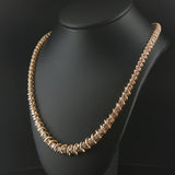 14k Yellow Gold and 3.5cttw Diamond Graduated S Link Vintage Tennis Necklace 17"