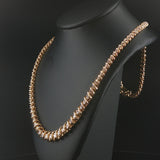 14k Yellow Gold and 3.5cttw Diamond Graduated S Link Vintage Tennis Necklace 17"