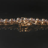 14k Yellow Gold and 3.5cttw Diamond Graduated S Link Vintage Tennis Necklace 17"