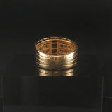 18k Yellow Gold Blue Sapphire and 0.75cttw Diamond Vintage Band Ring Size 5