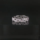 18k White Gold and 0.50cttw Diamond Vintage Filigree Band Ring Size 6