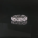18k White Gold and 0.50cttw Diamond Vintage Filigree Band Ring Size 6