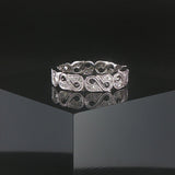 18k White Gold and 0.50cttw Diamond Vintage Filigree Band Ring Size 6