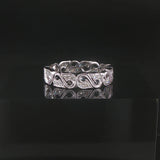 18k White Gold and 0.50cttw Diamond Vintage Filigree Band Ring Size 6