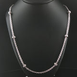 14k White Gold and 0.50cttw Diamond Long Two Strand Cable Link Necklace 35"
