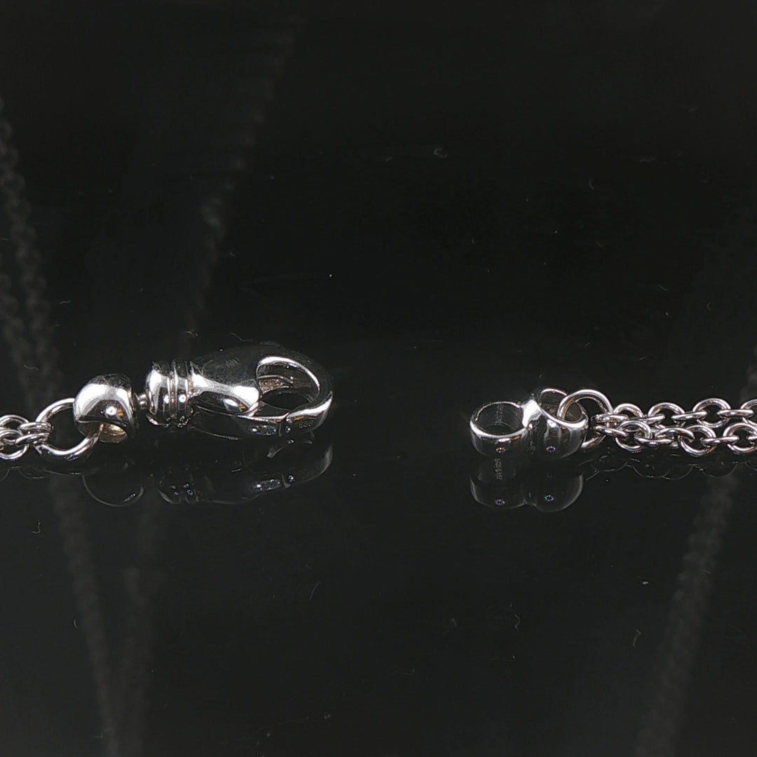 14k White Gold and 0.50cttw Diamond Long Two Strand Cable Link Necklace 35"