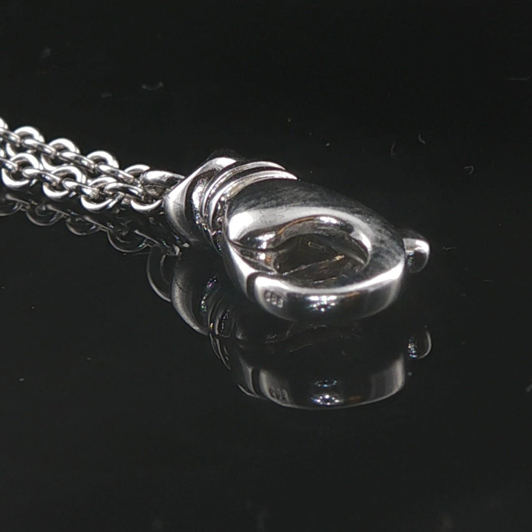 14k White Gold and 0.50cttw Diamond Long Two Strand Cable Link Necklace 35"