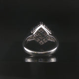18k White Gold Blue Sapphire and 0.50cttw Diamond Ring Size Italy 7.5