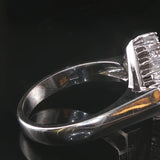 18k White Gold Blue Sapphire and 0.50cttw Diamond Ring Size Italy 7.5