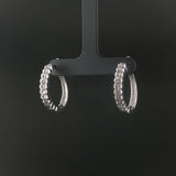 14k White Gold and 1cttw Diamond Hoop Earrings 1"