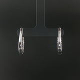 14k White Gold and 1cttw Diamond Hoop Earrings 1"