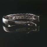 14k White Gold and 1cttw Diamond Hoop Earrings 1"
