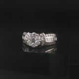 14k White Gold and 2cttw Pave Diamond Cluster Ring Size 5