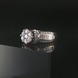 14k White Gold and 2cttw Pave Diamond Cluster Ring Size 5