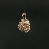 14k Yellow Gold Emerald and 0.50cttw Diamond Halo Pendant