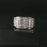 18k White Gold and 2cttw Diamond Square Design Ring Size 7