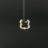 18k Yellow and White Gold 0.20cttw Diamond Solid Huggie Earrings