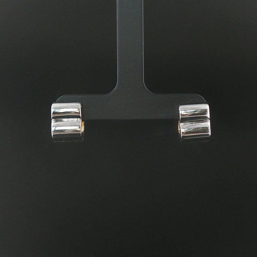 18k Yellow and White Gold 0.20cttw Diamond Solid Huggie Earrings