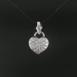 18k White Gold and 0.50cttw Diamonds Puffy Heart Pendant