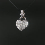 18k White Gold and 0.50cttw Diamonds Puffy Heart Pendant