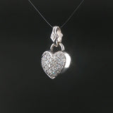 18k White Gold and 0.50cttw Diamonds Puffy Heart Pendant