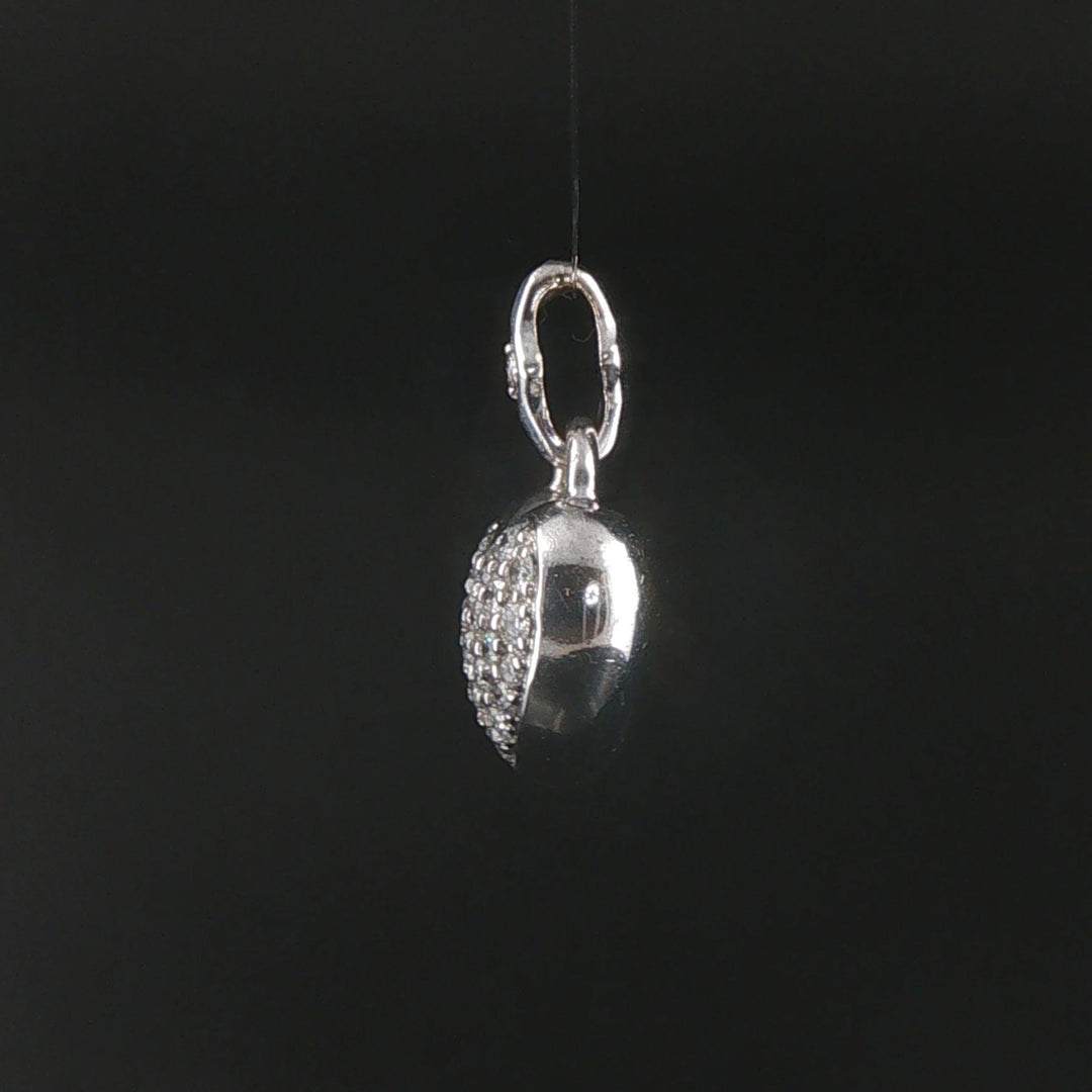 18k White Gold and 0.50cttw Diamonds Puffy Heart Pendant