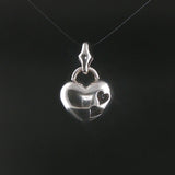 18k White Gold and 0.50cttw Diamonds Puffy Heart Pendant
