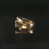 18k Yellow Gold and 1.50cttw Princess and Baguette Diamond Solid Ring Size 4