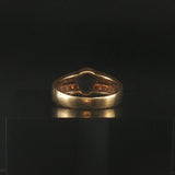 18k Yellow Gold Cabochon Sapphire and Diamond Vintage Ring Italy Size 6